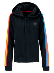 USBC Ladies Rainbow Bowling Pin Jacket in Black - Front View