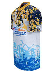 2023 Junior Gold Adult Sublimated Yellow and Blue Jersey - Left Side View