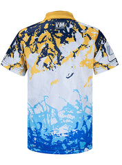 2023 Junior Gold Youth Sublimated Yellow and Blue Jersey - Back View