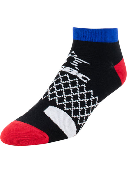 USBC Black Multicolored Socks - Angled Left Side View