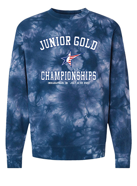 2023 Junior Gold Championships Navy Tie Dye Crewneck Sweatshirt
