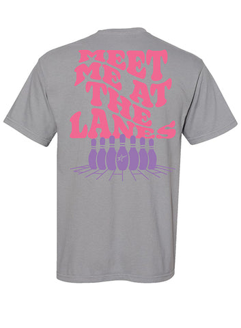 2023 Junior Gold Championships Meet Me at the Lanes Oversized T- Shirt - Back View