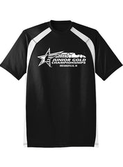 2023 Junior Gold Championships Pinstrike Performance T-Shirt in Black and White - Front View