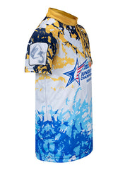 2023 Junior Gold Youth Sublimated Yellow and Blue Jersey - Right Side View