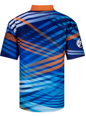 2023 Junior Gold Adult Stripes Sublimated Jersey in Blue and Orange - Back View
