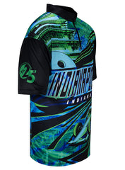 2023 Junior Gold Adult Sublimated Green Indianapolis City Jersey in Blue, Green, and Black - Right Side View