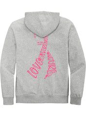 Bowl for the Cure® Ribbon Full-zip Hooded Sweatshirt in Light Heather Grey - Back View