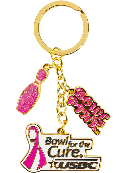 Bowl for the Cure® Charm Keychain - Front View
