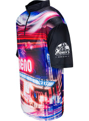 2024 Women's Championships Sublimated Reno Jersey in Red, Black, and Blue - Angled Left Side View