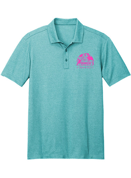 2024 Women's Championship Polo in Dark Teal Heather - Front View
