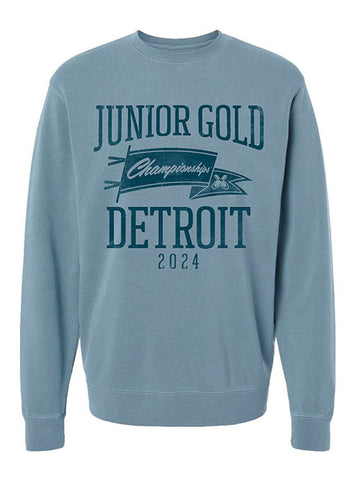 2024 Junior Gold Championships Pennant Flag Crewneck Sweatshirt - Front View