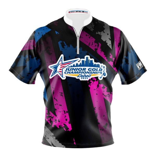 2024 Junior Gold Championships Youth Sublimated Distressed Stripes Jersey - Front View