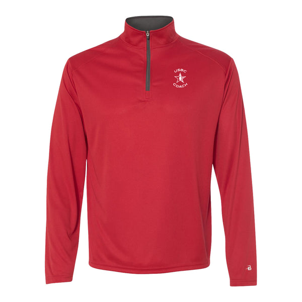 USBC Coach Red Quarter-Zip Pullover - Front View