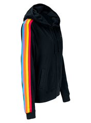 USBC Ladies Rainbow Bowling Pin Jacket in Black - Right Side View