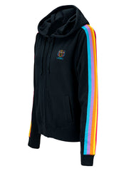 USBC Ladies Rainbow Bowling Pin Jacket in Black - Left Side View