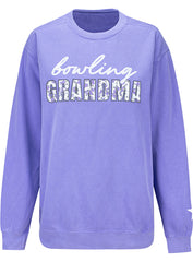 USBC "Bowling Grandma" Violet Crewneck Sweatshirt - Front View
