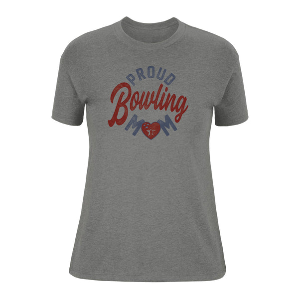 Ladies Proud Bowling Mom T-Shirt - Front View