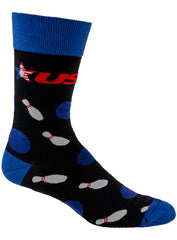 USBC Bowling Jacquard Dress Socks - Front Right View