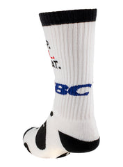 USBC "Eat, Sleep, Bowl" White Ribbed Athletic Socks - Back View