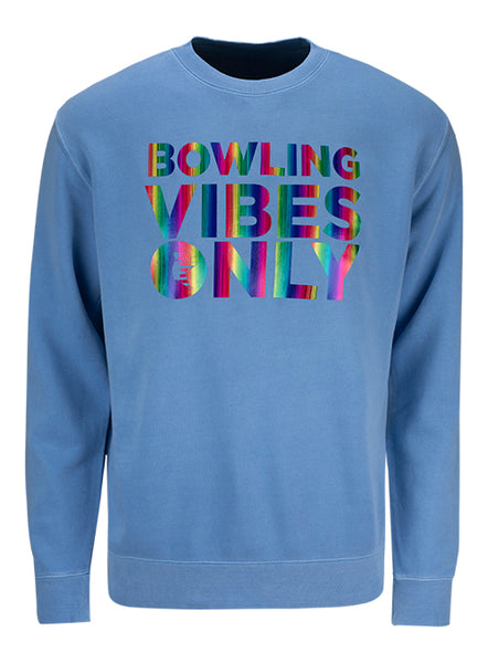 USBC "Bowling Vibes Only" Light Blue Crewneck Sweatshirt - Front View