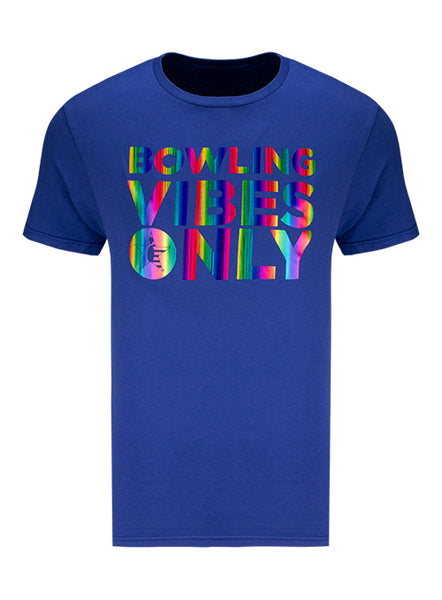 USBC "Bowling Vibes Only" Blue T-Shirt in Metro Blue - Front View