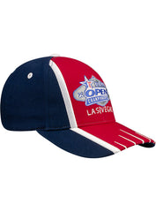 2024 Open Championships Bowling Alley Hat in Red, White, and Blue - Angled Right Side View