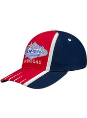 2024 Open Championships Bowling Alley Hat in Red, White, and Blue - Angled Left Side View