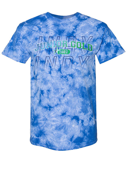 2023 Junior Gold Championships Tie Dye Shirt in Blue - Front View