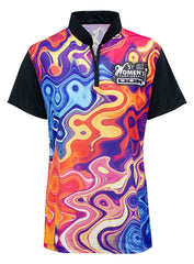 2023 Women's Championships Ladies Sublimated Groovy Paint Pour Jersey in Multicolor - Front View