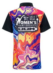 2023 Women's Championships Ladies Sublimated Groovy Paint Pour Jersey in Multicolor - Back View