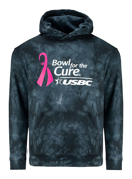 Bowl For the Cure® Hoodie in Black Tie Dye - Front View