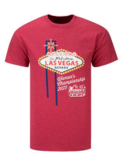 2023 Women's Championships Red Las Vegas Sign T-Shirt in Heather Red - Front View