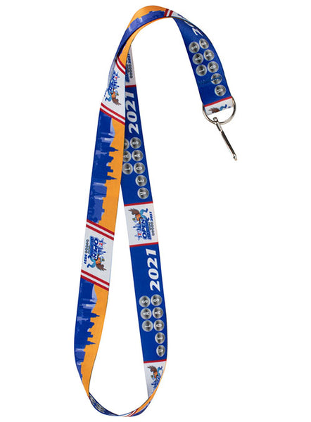 2021 Open Championships Lanyard in Blue, Orange and White - Side View
