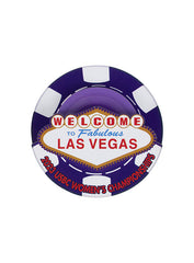 2023 Women's Championships Spinning Poker Chip Magnet in Purple - Front View, Spinning