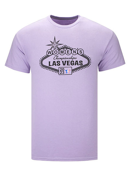 2023 Women's Championships Purple Las Vegas Sign Inspired T-Shirt in Orchid - Front View