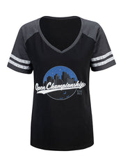 2023 Open Championships Ladies Black Varsity T-Shirt - Front View