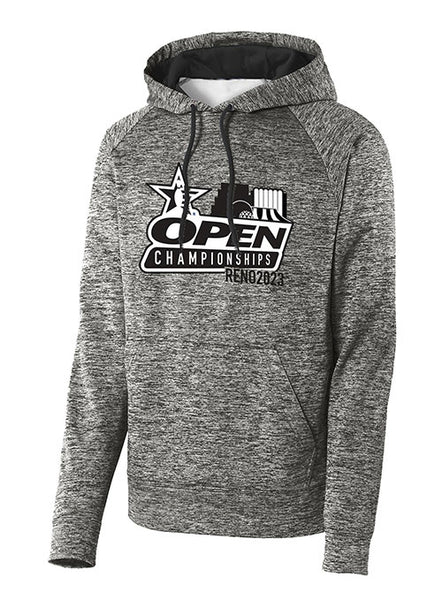 2023 Open Championships Event Logo Hooded Sweatshirt in Black Electric - Front View