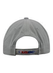 USBC Pinstar Cotton Hat in Grey - Back View