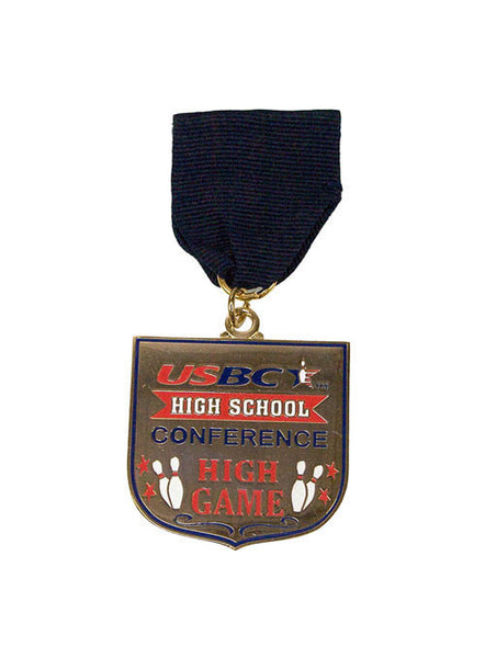 USBC High School Conference High Game Medallion - Front View