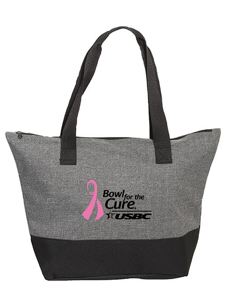 Bowl For the Cure® Tote Bag in Black and Grey - Front View