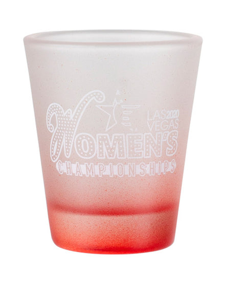 2020 Women's Championships Shot Glass in Red - Front View