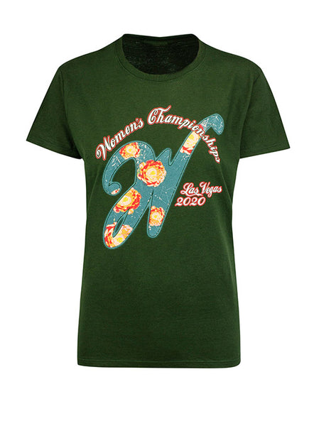 Ladies Green Women's Championships 2020 T-Shirt - Front View