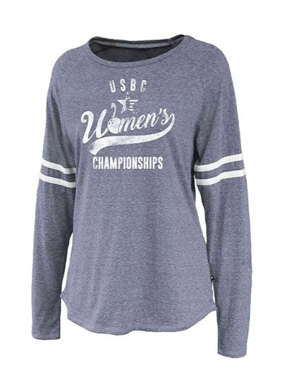 Ladies Women's Championships Long Sleeve T-Shirt in Blue - Front View