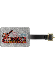 2020 Women's Championship Glitter Bag Tag in Silver - Front View