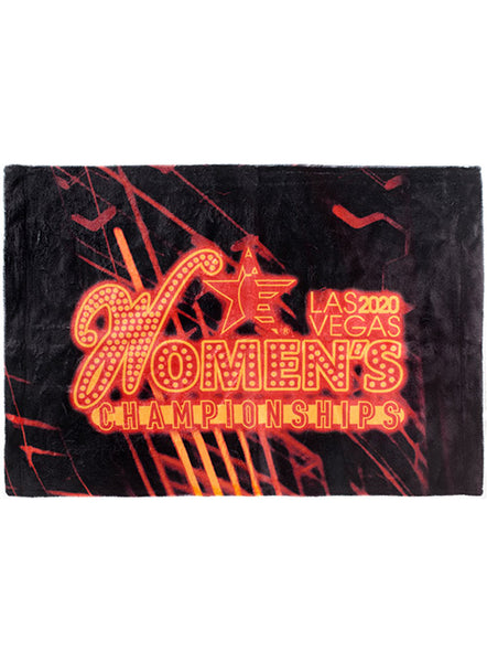2020 Women's Championships Sublimated Towel in Black - Front View