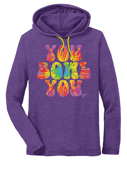 You Bowl You Hooded Long Sleeve T-Shirt in Purple - Front View