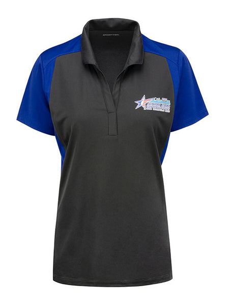 Junior Gold 2021 Ladies Colorblock Polo in Grey - Front View