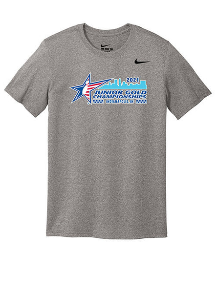 Junior Gold 2021 Nike® Performance T-Shirt in Gray - Front View