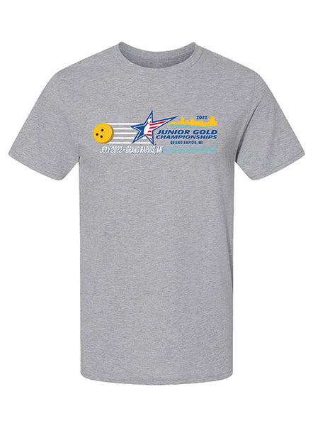 2022 Junior Gold Event T-Shirt in Sport Grey - Front View