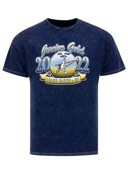 2022 Junior Gold Vintage Grand Rapids T-Shirt in Mineral Navy - Front View